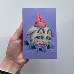 Crying Cat Clown Mini Print 4x6in Glossy