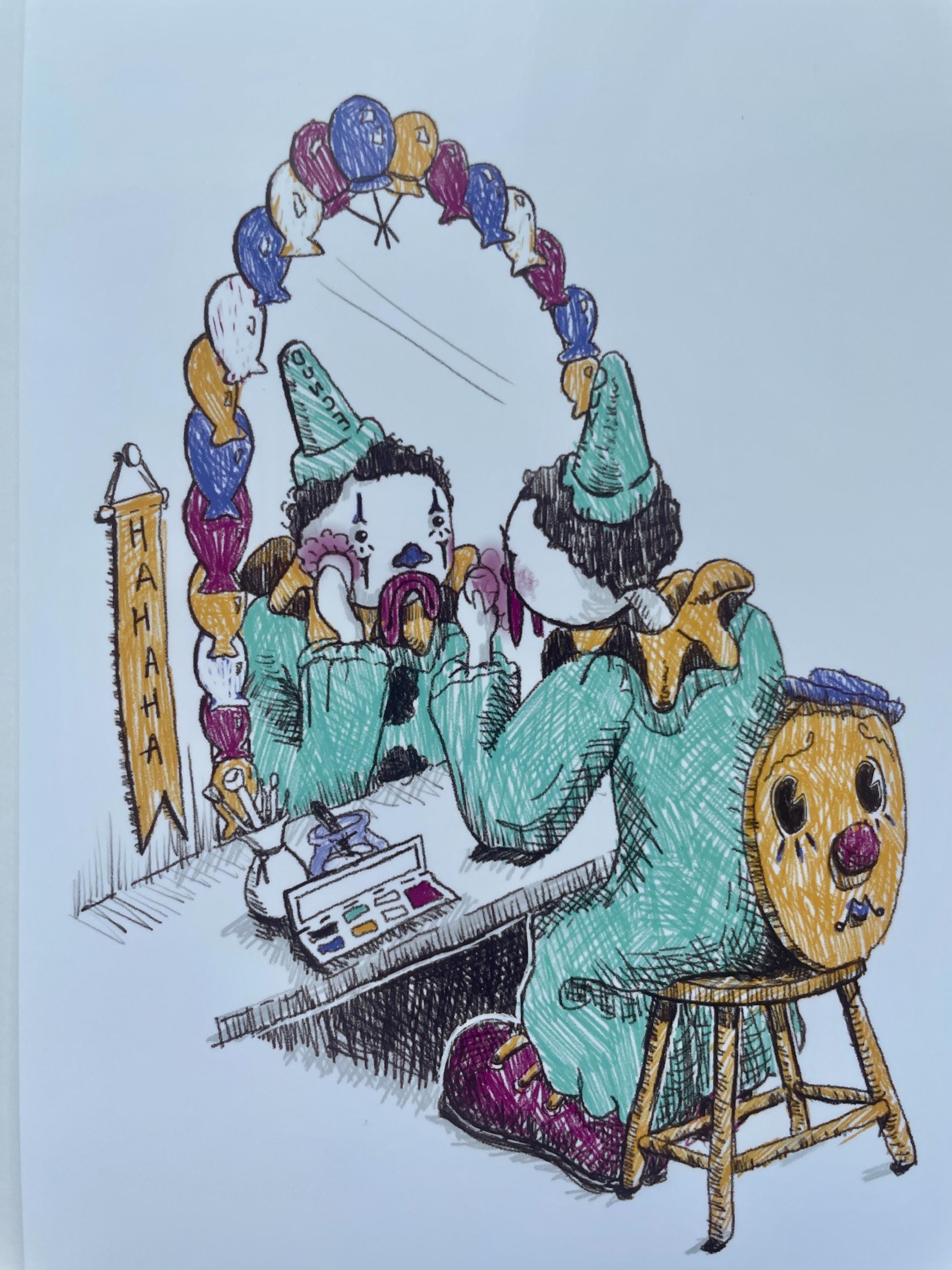 Clown Makeup Mirror Miniprint 4x6in Glossy - Etsy