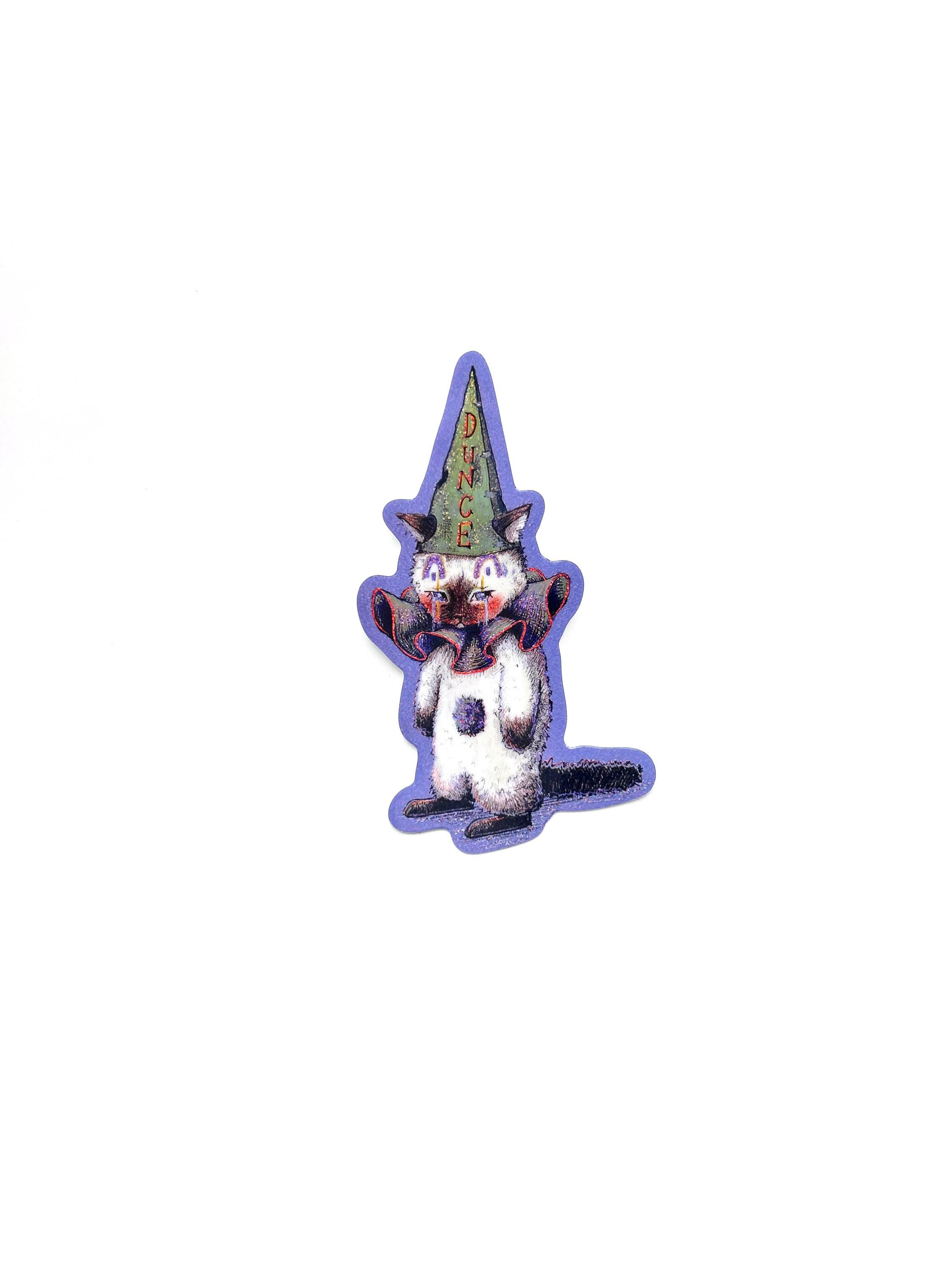 Dunce Sticker Dunce Cat Clown Sticker: Sparkly Waterproof Vinyl (3inx4.5in) - Etsy