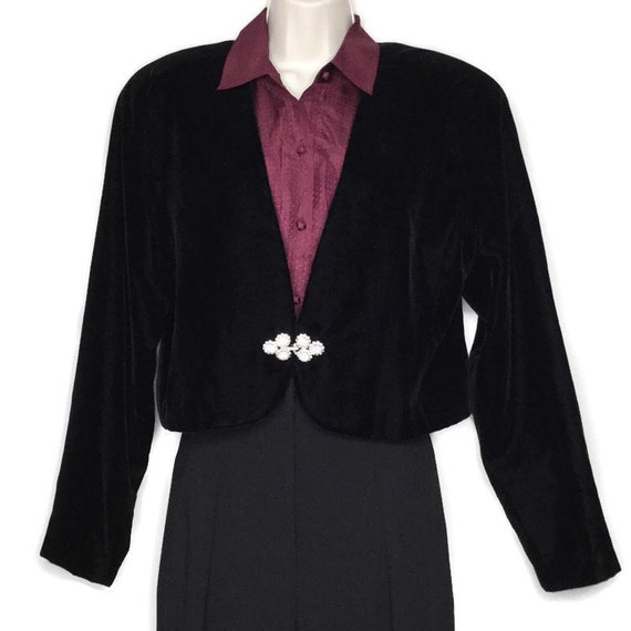 Vintage Cache Bolero Velvet Jeweled Clasp Evening
