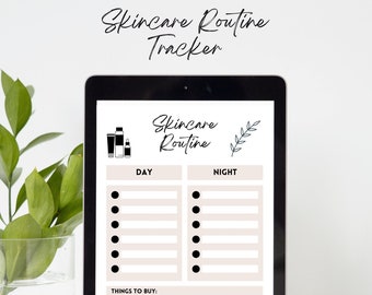 Skincare Routine Template, Digital Download, Aesthetic Planner, Digital Planner