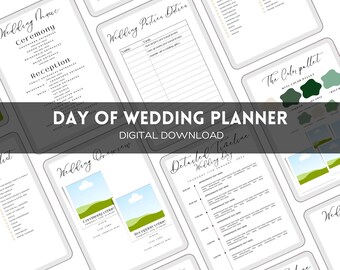 Wedding Day Binder Template, Day of Wedding Planner Template, Digital Wedding Day Planner, Digital Download Wedding Day of Planner, Wedding