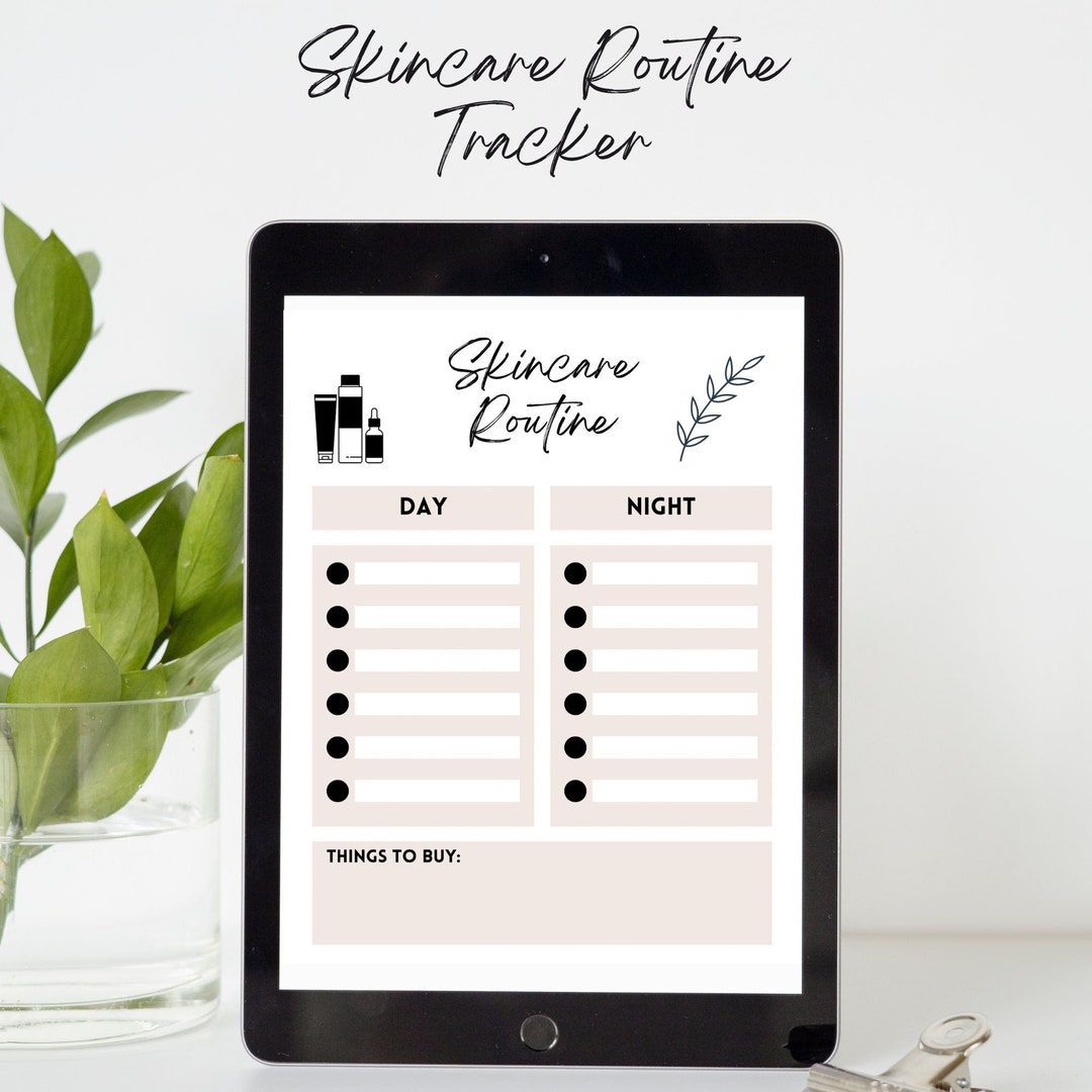 Skincare Routine Template, Digital Download, Aesthetic Planner, Digital ...