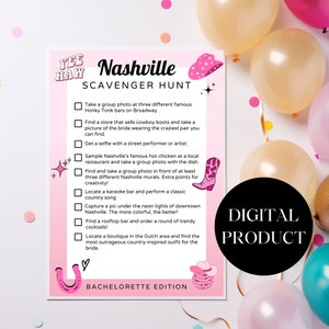 Nashville Schnitzeljagd, Nashville Bachelorette, Schnitzeljagd, digitaler Download, Schnitzeljagd Nashville, Bachelorette Aktivität
