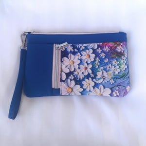Blue Clutch Crossbody/Faux Leather Blue Clutch/Pink Vegan Leather Crossbody/Blue Vinyl Clutch Crossbody/Unique/Handmade/Designer Clutch