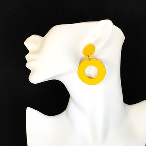 Mustard Yellow Stud Earrings / Statement Earrings / Mustard Yellow Designer Earrings / Mustard Statement Earrings / Polymer Clay Earrings