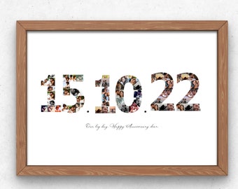 Numbers personalized photo collage with a personalized message