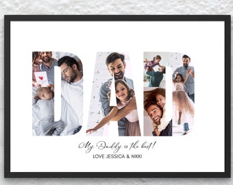 Personalized picture collage for Dad, father personalized photo collage, photo collage for dad , gift for Dad