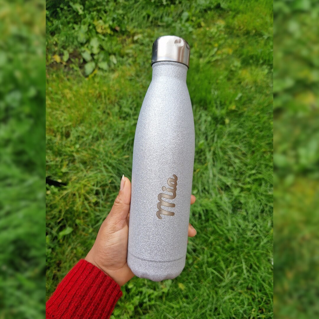 Personalized Engraved Glitter Water Bottle 500ml Custom Water Etsy