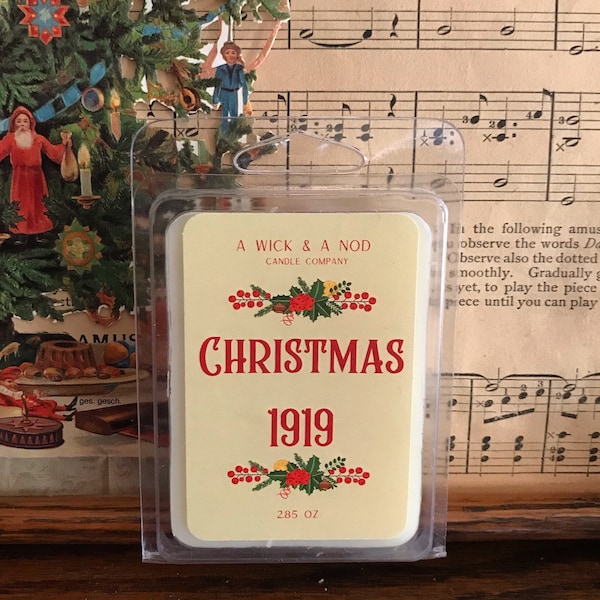 Christmas 1919 Old Fashioned Christmas Wax Melt, 3oz Holiday Clamshell
