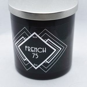French 75 Cocktail Candle | 1920s Prohibition Speakeasy Cocktail 8oz Candle