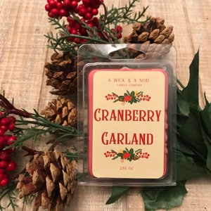 Cranberry Garland Old Fashioned Christmas Holiday Wax Melt Clamshell Wax Melt