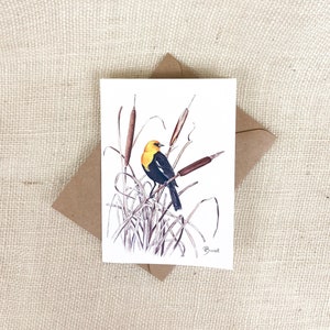 Yellow-Headed Blackbird Notecard, blank inside
