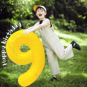 40inch Gelbe Zahl Luftballons Große Mylar Ballon Dekorationen Prinzessin Geburtstagsparty Baby Shower Hochzeit Zitrone Riesenballon Dekor