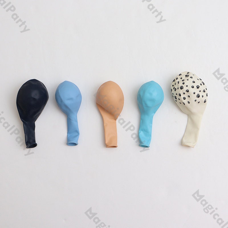 DIY Matte Navy Blue Cream Peach White Dog Print Latex Balloons Set Kids Baby Shower Boy 1st Birthday Party Gender Reveal Decorations