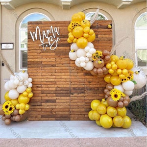 126pcs Retro DIY Balloon Garland Arch Kit Natural Sand, Camarel Brown, Lemon Yellow/ Mustard Balloons - Baby Shower, Birthday, Wedding Decor