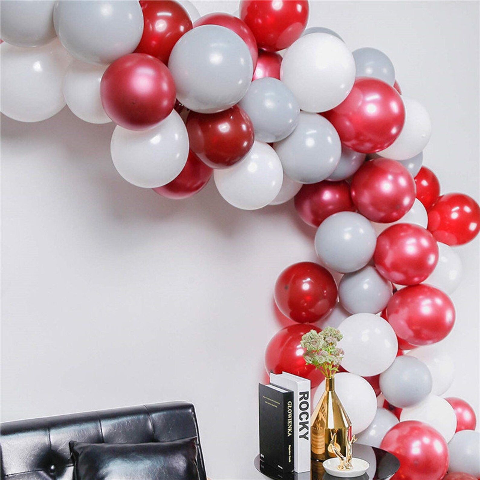 80pcs 12inch Balloon Garland Arch Kit Burgundy Wine Red Gray Etsy UK