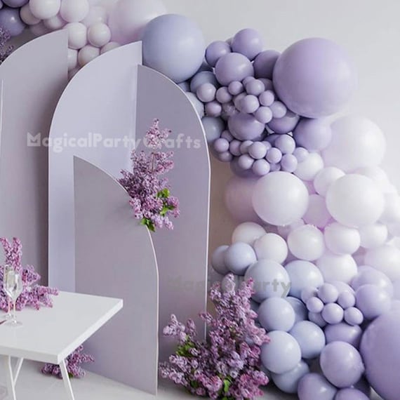 102/167pcs Doubled Purple Balloon Garland DIY Kit Pastel Lilac/violet  Balloons Wedding Bridal Shower Birthday Baby Shower Balloon Arch 