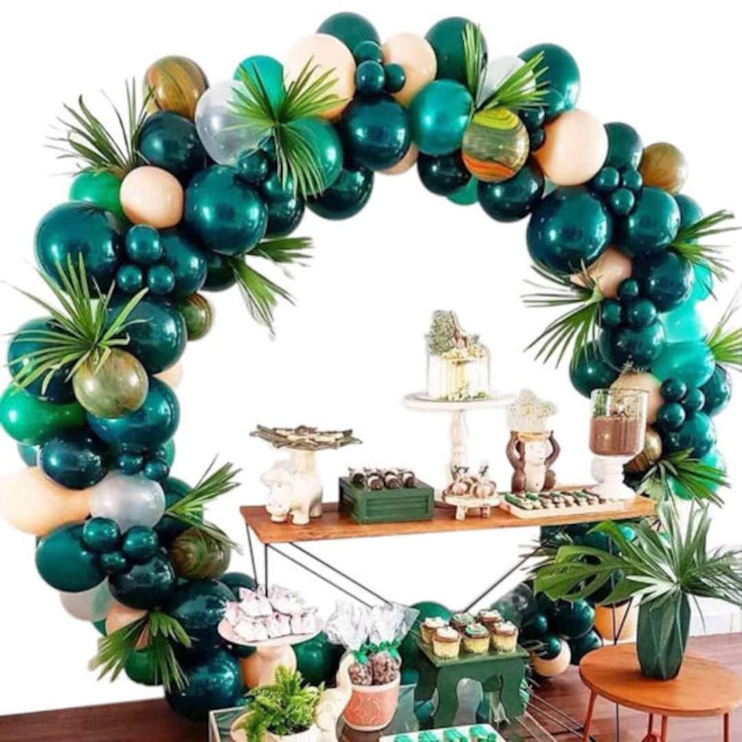 Forest Theme Party Decoration 148pcs 10inch Green and Transparent ...