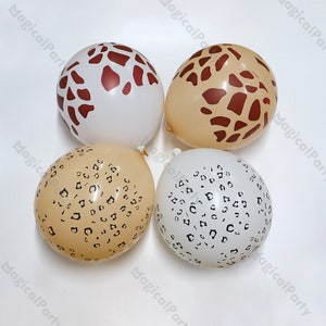 Palloncini in lattice con stampa animalier con ghepardo leopardo e zebra Jungle Safari Party Palloncini di compleanno selvaggi Decorazioni tropicali per addio al nubilato