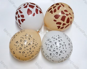 Animal Print Latex Balloons  with Cheetah Leopard & Zebra Jungle Safari Party Wild One Birthday Balloons Bachelorette Tropical Decorations