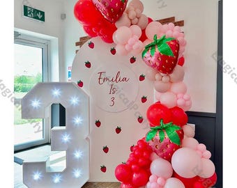110pcs Strawberry Balloon Garland Arch Kit Pink Red Berry Theme Balloons Sweet  Birthday Baby Shower Bride Wedding Summer Party Decoration