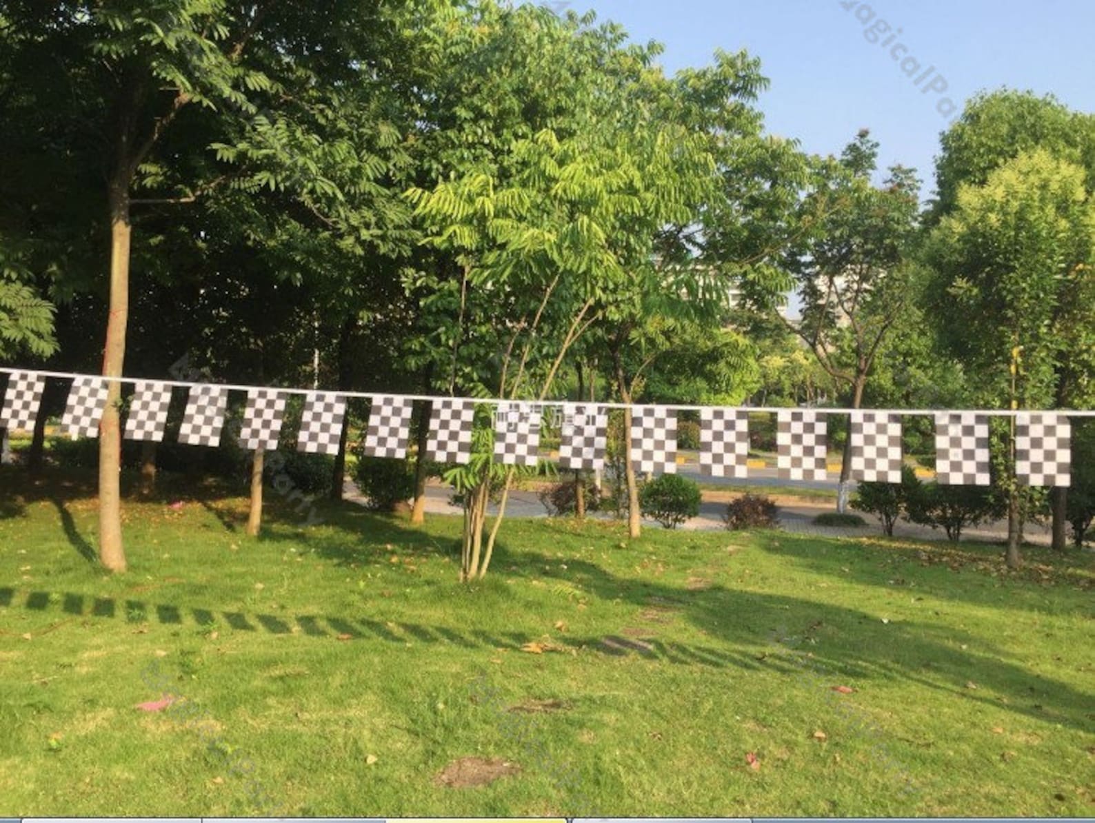 3m/5m/10m Race Car Birthday Banner/black and White Checkered Flag ...