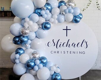 Balloons Garland Arch Kit Pastel Macaron Blue White Metallic Blue Balloons Wedding Birthday Baby Shower Party Decoration