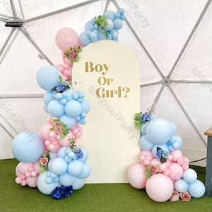 115pcs Pastel Balloon Garland Arch Macaron Blue Pink Balloons Boy or Girl Mon to Be Gender Reveal Decorations Baby Shower Backdrop