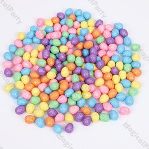 50/100pcs Glitter Easter Eggs Mini Colorful Foam Bird Pigeon Happy Easter  Kids Gift Basket Filler DIY Crafts Party Home Decoration