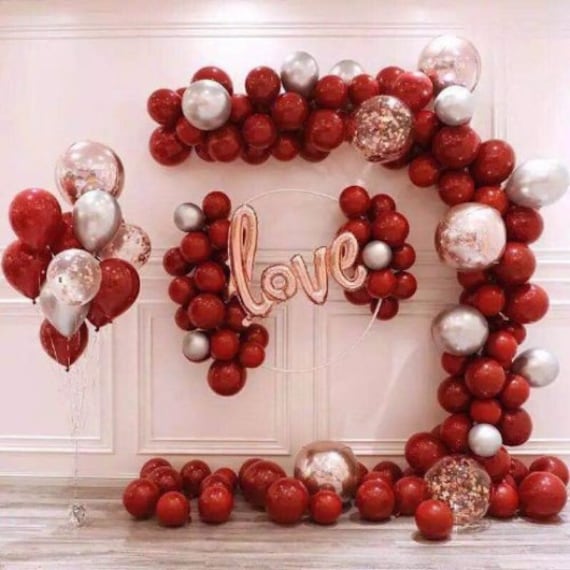108pcs Pomegranate Red Balloon Garland Arch Kit Love Foil Gold - Etsy