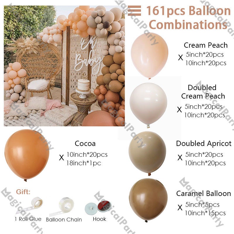 102 cm XXL beige - caramel - nude - marron clair - Ballon numéro 2
