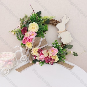 Easter bunny wreath, Easter wreath, Happy Easter, Front porch decor, door decor, Spring wreath, Easter Rabbit, Rabbit wreath