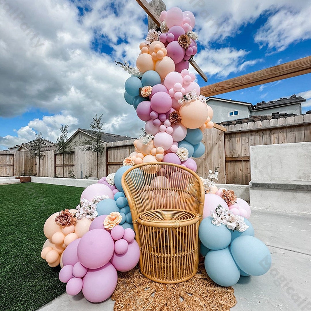 144pcs Boho Balloon Garland Kit Pink Blue Baby Shower Balloon Baby ...