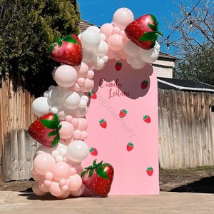 118pcs dolce estate palloncino arco fragola compleanno bacca bambina doccia genere rivela festa di frutta tropicale