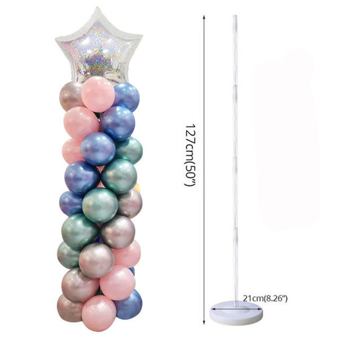 Balloon Column Kit, 5 feet Balloon Stand Tower with Base Pole PVC Pipe &  Balloon Sticks Rings for Weddings Birthday Christmas Party Decorations, 2  Set