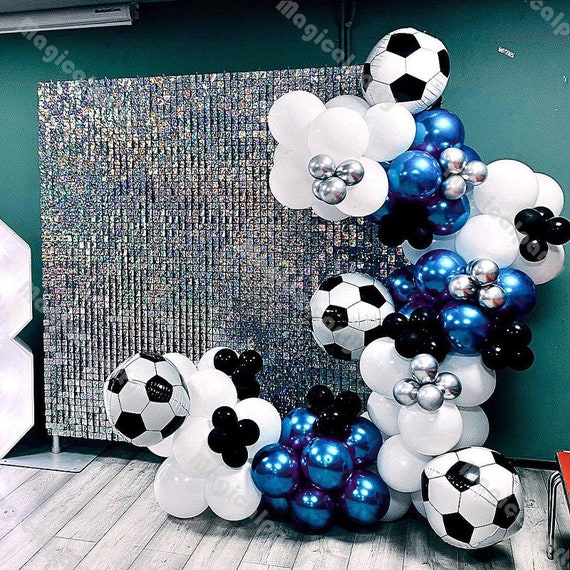 Juego de globos de fiesta de fútbol, 7 globos de trofeo de campeonato y  globos de aluminio de fútbol para cumpleaños, baby shower, boda,  aniversario