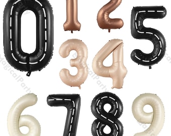40inch Caramel Mylar Foil Number Balloon, Giant Cream Number Balloon, Jumbo Number Balloon 0-9,Birthday Party Balloon, Anniversary Balloon