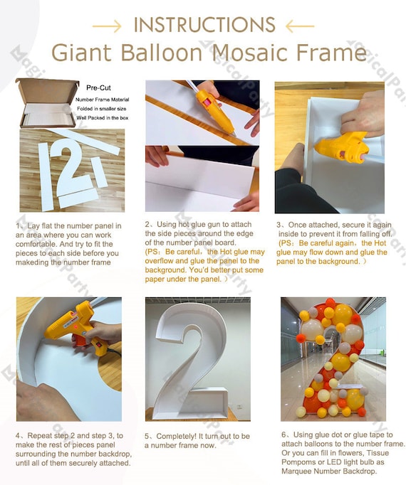 PRE-CUT Mosaic Letter Balloon Frame Gaint A-Z Foam Board Balloon