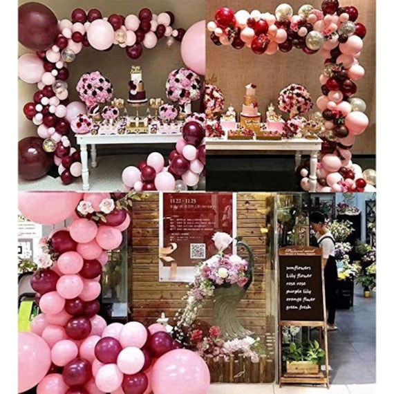 Guirlande ballons rose et rose gold, rosaces, boules - MODERN CONFETTI
