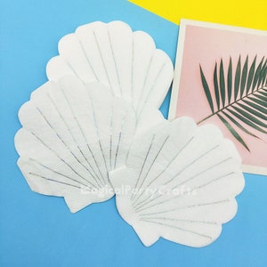 20 pezzi Tovaglioli di carta Shell Foil Tovagliolo d'argento per l'anniversario Tema sirena Festa di compleanno Baby Shower Tovagliolo di carta da tavola del Ringraziamento