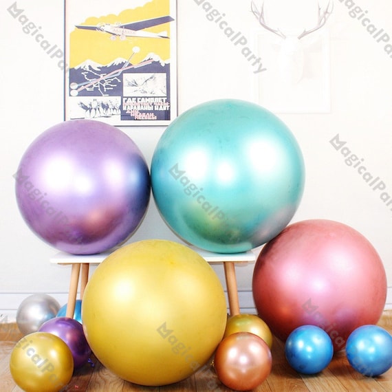 Buy Gaint 36 Inchchrome Balloons Big Round Balloons Metallic