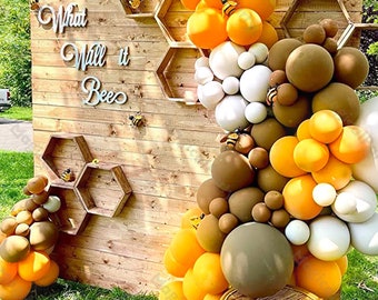 102pcs Bee Balloon Arch Natural Sand Lemon Party Balloons Baby Shower Birthday Backdrop Gender Reveal Bridal Shower Bee Party Decoration