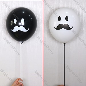 Little Man Party Balloon Decoration Mustache Balloons Boy Baby Shower Black White Round Balloon Boy Birthday Boyfriend Decorations for Him