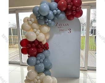 110pcs Boho Balloon Arch Retro Sand Blue Red Balloons Baby Shower Gender Reveal Kids Birthday Anniversary Party Decoration Supplies