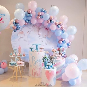 110pcs Blue White Latex Balloon Garland Baby Shower Wedding Grand Event  Christening & Baptism Balloon Decoration Birthday Party Dress Up 