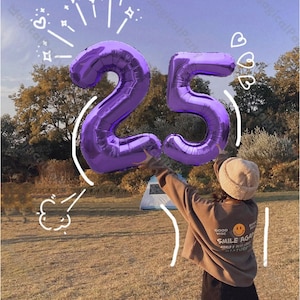 Palloncini viola grandi con numeri, 32"/40" in lamina, palloncini jumbo con numeri 0 1 2 3 4 5 6 7 8 9 per compleanno, anniversario, decorazioni per feste in casa nella giungla.