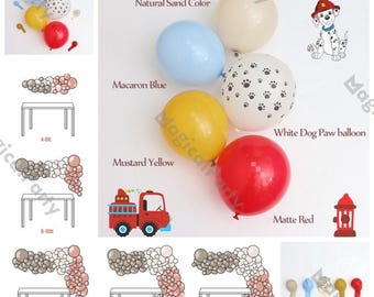 4-16ft DIY Balloon Garland Arch Kit,Matte Red Yellow Blue Balloons,Dog Rescue Theme,Baby Shower,Gender Reveal,Fireman Birthday Party Favor