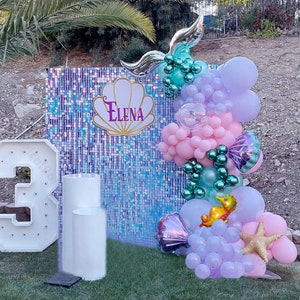120pcs Summer Balloon Arch Purple Pink Ballons Mermaid  Baby Shower Princess Birthday Boho Bridal Shower Summer Pool Party Decor