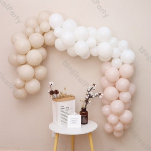 100pcs Baby Shower Balloons Arch Light Smoke White Natural Sand Balloon Birthday Backdrop Wedding Anniversary Kids Party Decor